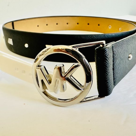 MICHAEL KORS STUDDED LEATHER BELT BLACK XL